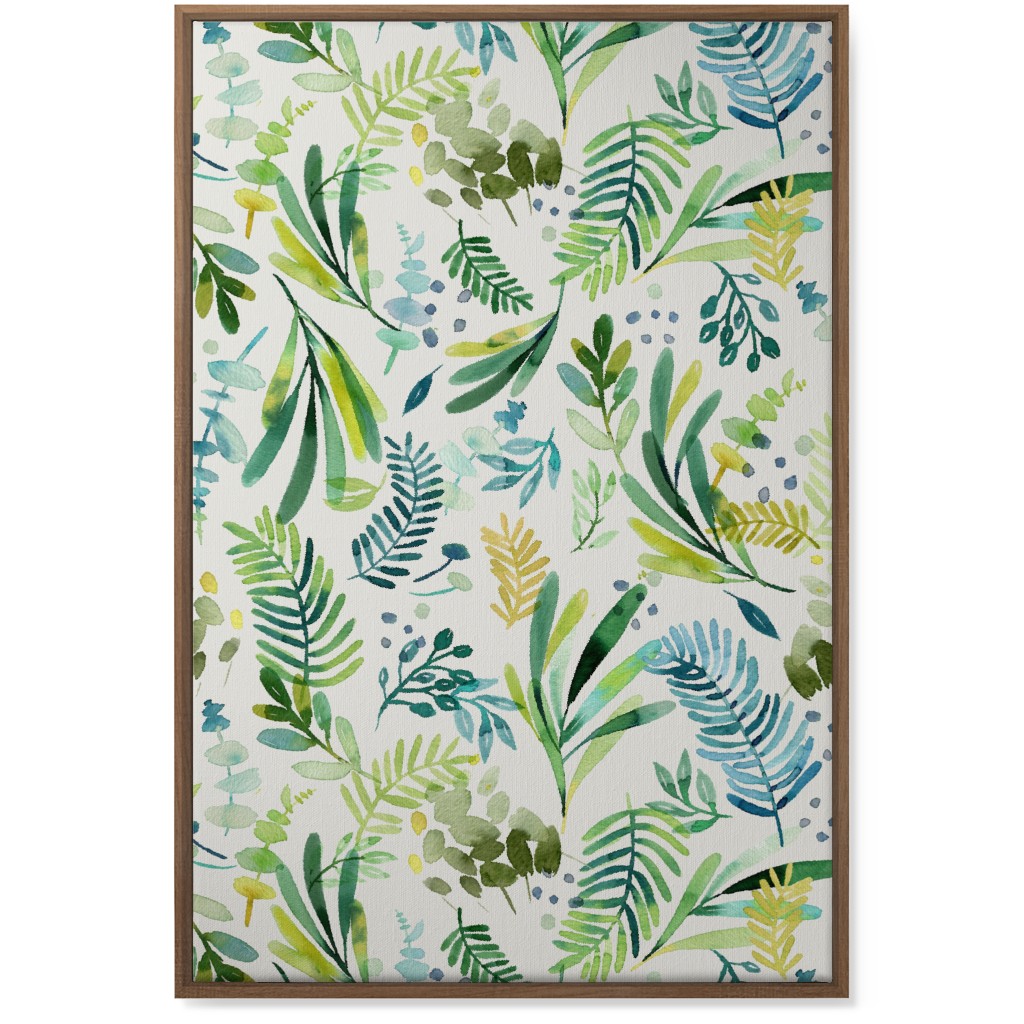 Tuscany Leaves - Green Wall Art, Natural, Single piece, Canvas, 24x36, Green