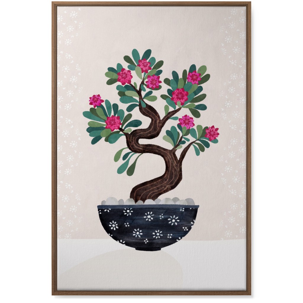 Bonsai - Pink Wall Art, Natural, Single piece, Canvas, 24x36, Pink, Bright Pink