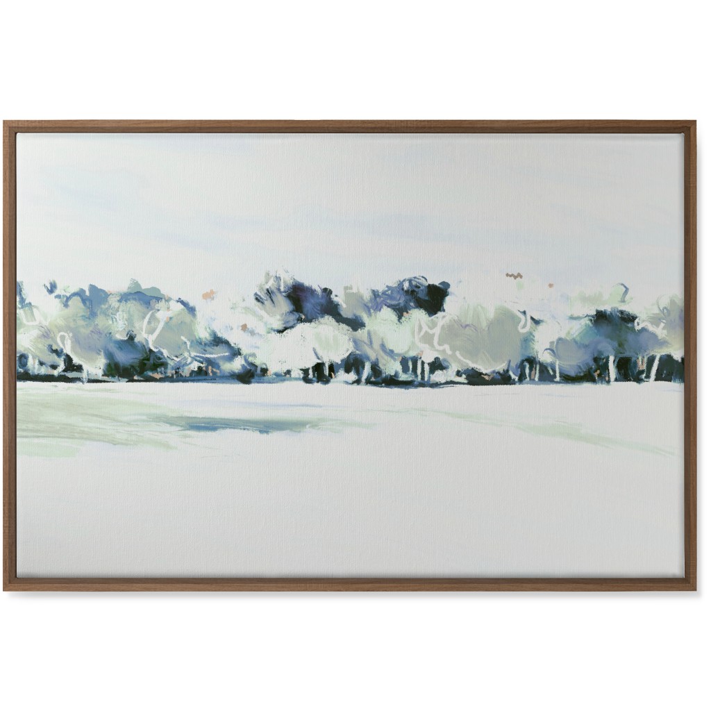 Tree Line Abstract Wall Art, Natural, Single piece, Canvas, 24x36, Blue, True Blue