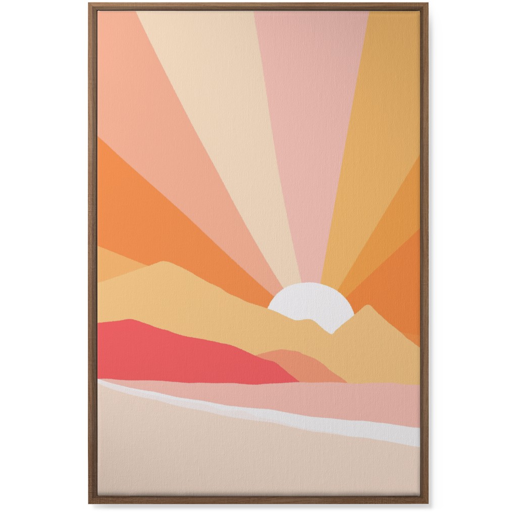 Retro Summer Coast - Warm Wall Art, Natural, Single piece, Canvas, 24x36, Multicolor
