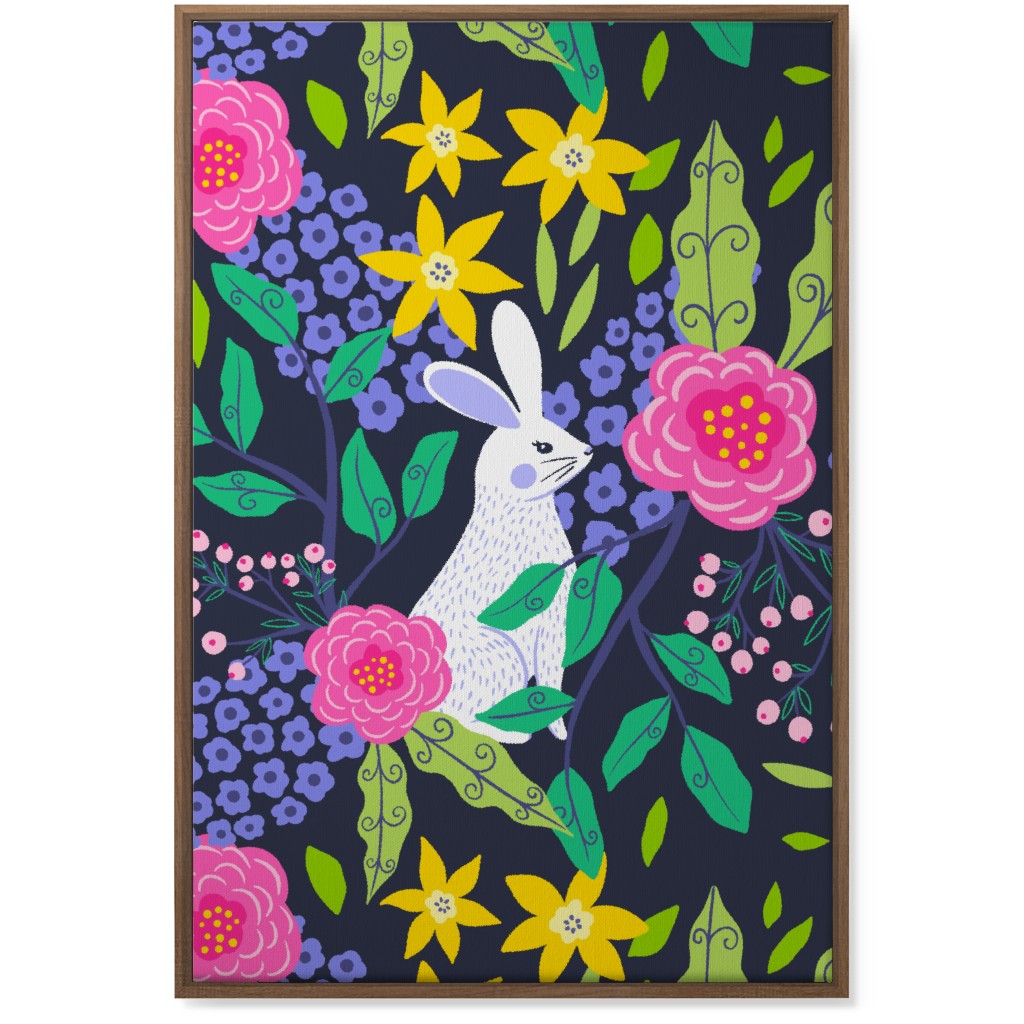 Botanical Bunny - Multi Wall Art, Natural, Single piece, Canvas, 24x36, Multicolor