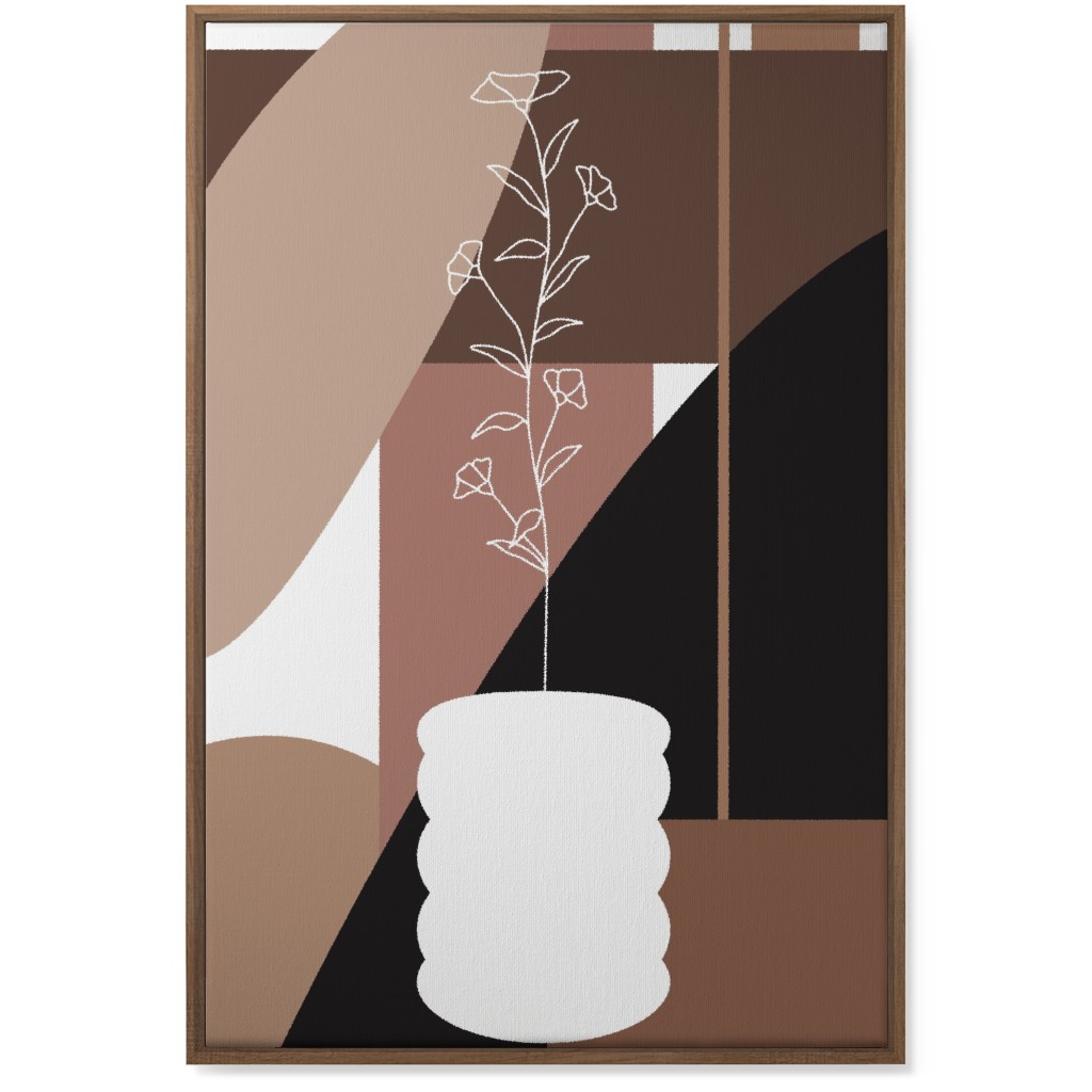 Botanical Abstract Shapes - Neutral Wall Art, Natural, Single piece, Canvas, 24x36, Beige