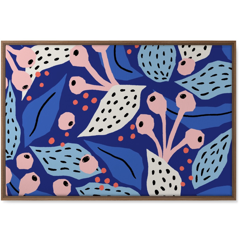 Papercut Collage - Blue Wall Art, Natural, Single piece, Canvas, 24x36, Blue