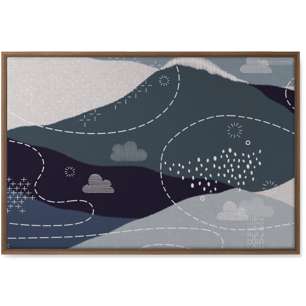 Ever Blue Mountains - Blue Wall Art, Natural, Single piece, Canvas, 24x36, Blue, True Blue