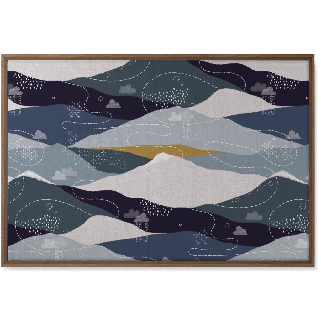 Ever Blue Mountains Wall Art, Natural, Single piece, Canvas, 24x36, Blue, True Blue