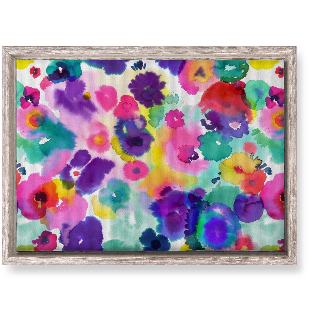 Abstract Floral Watercolor - Multi Wall Art, Rustic, Single piece, Canvas, 10x14, Multicolor