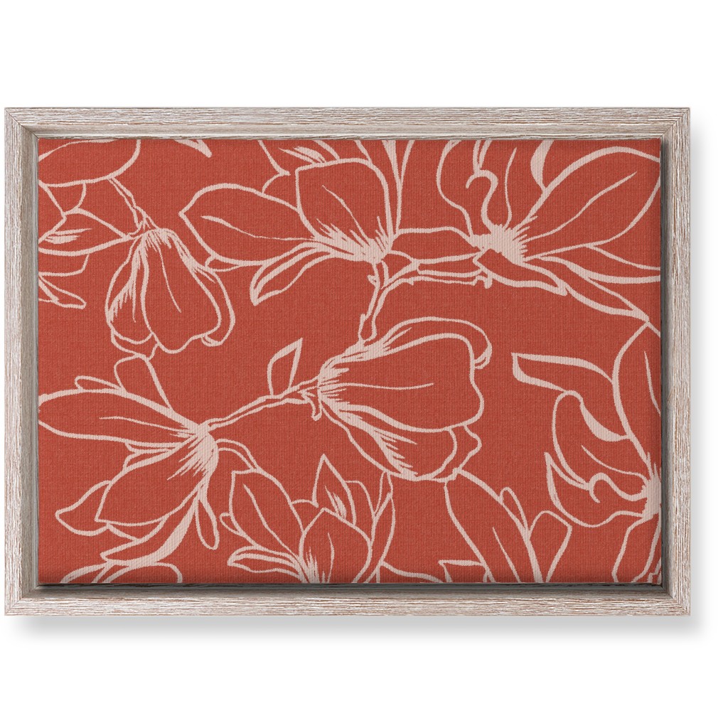 Magnolia Garden Wall Art, Rustic, Single piece, Canvas, 10x14, Red