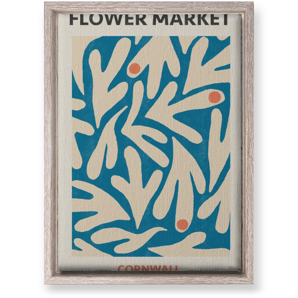 Flower Market - Blue Wall Art, Rustic, Single piece, Canvas, 10x14, Blue
