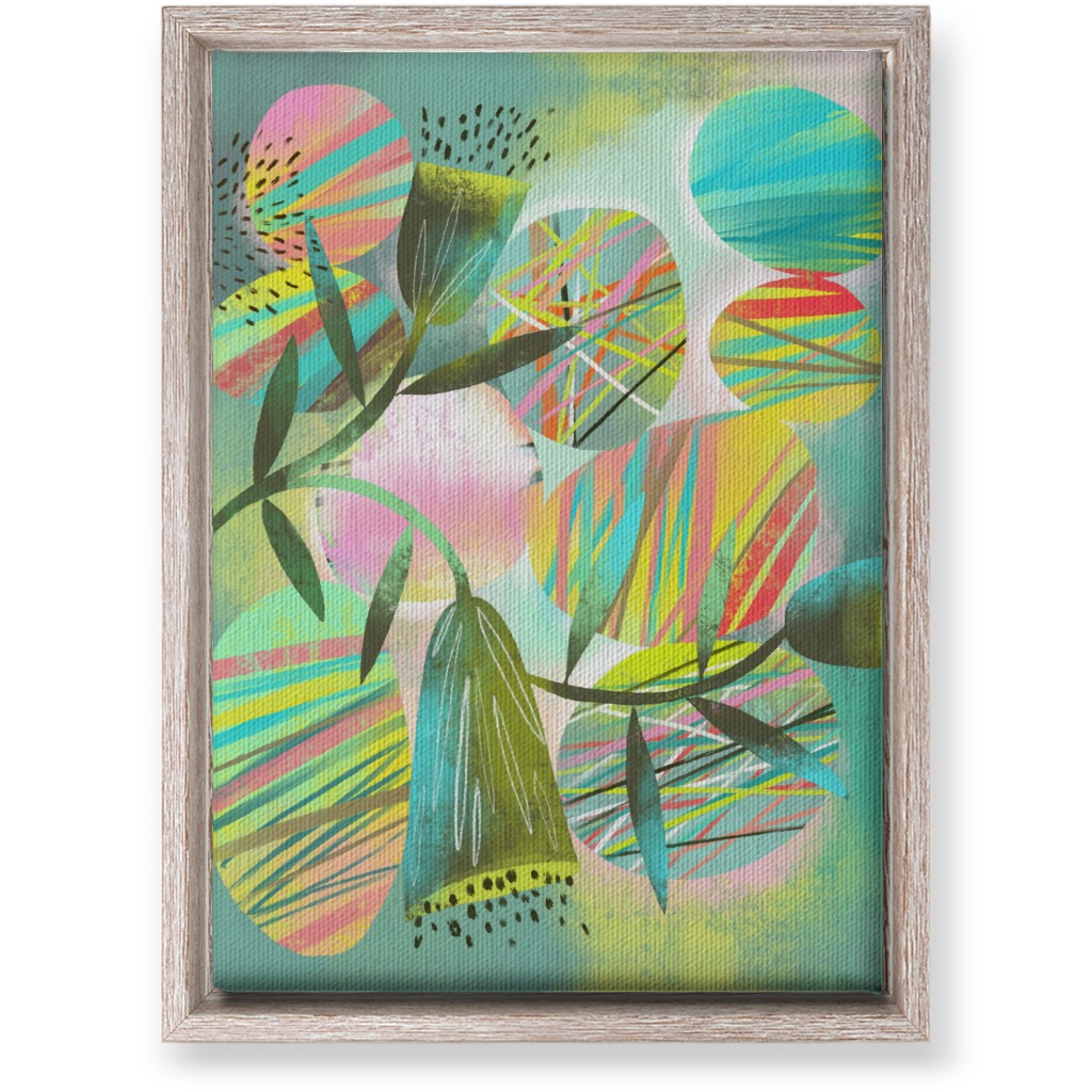 Botanical Abstract Playground - Multi Wall Art, Rustic, Single piece, Canvas, 10x14, Green, Classic Green