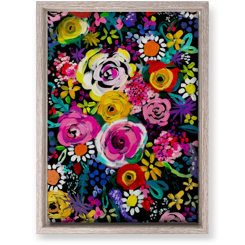 Les Fleurs Floral Painting Wall Art, Rustic, Single piece, Canvas, 10x14, Multicolor