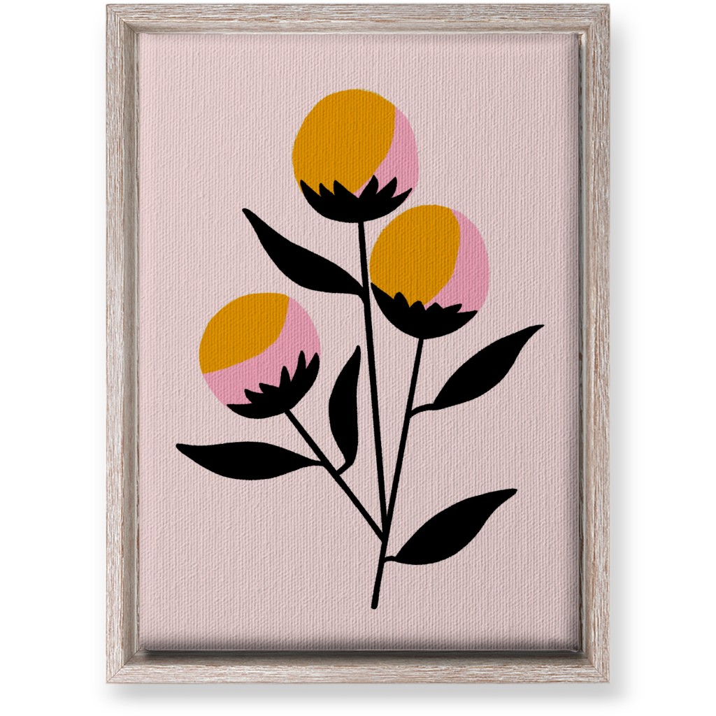Cotton Candy Flowers - Pink and Orange Wall Art, Rustic, Single piece, Canvas, 10x14, Multicolor