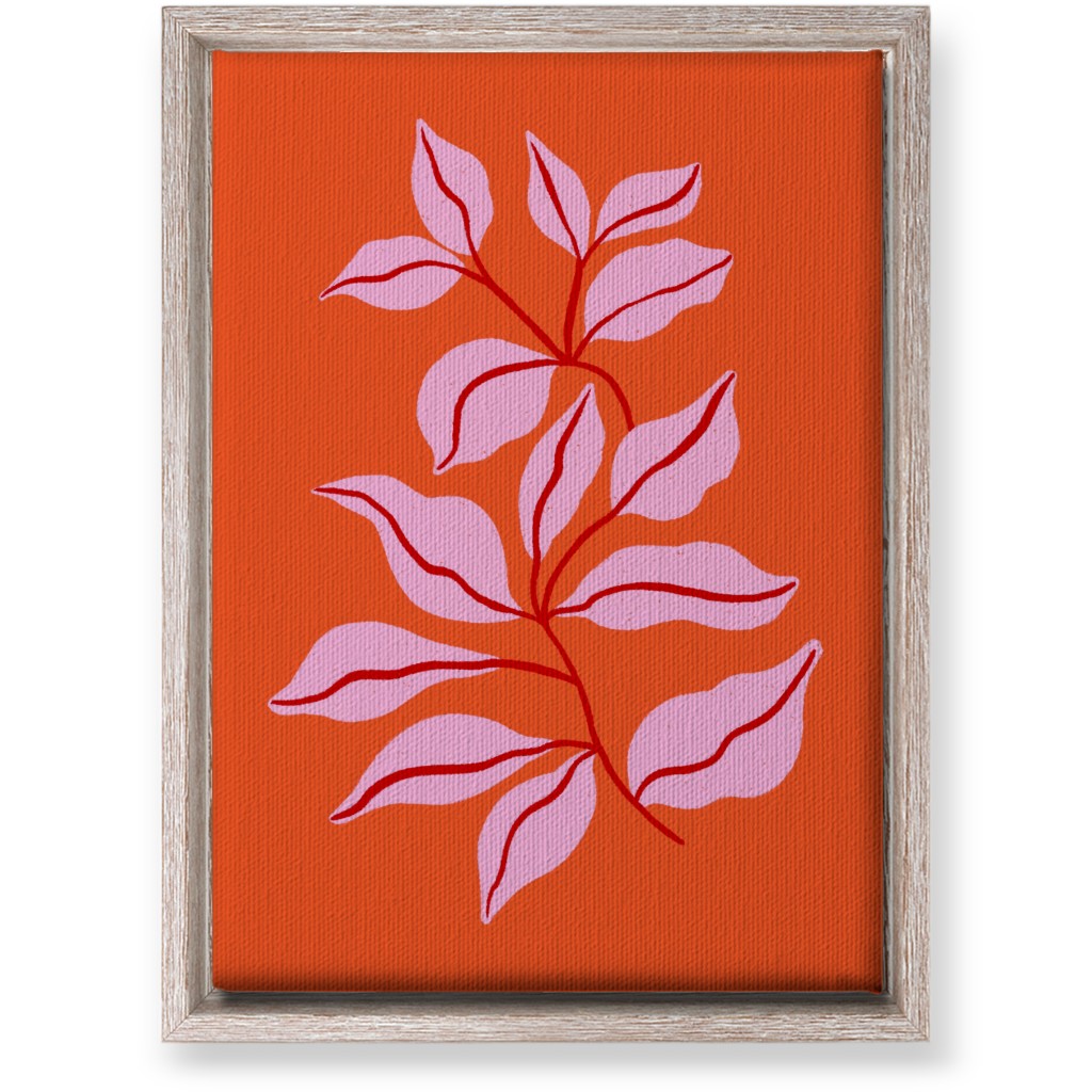 Leaf Dance - Red and Pink Wall Art, Rustic, Single piece, Canvas, 10x14, Red