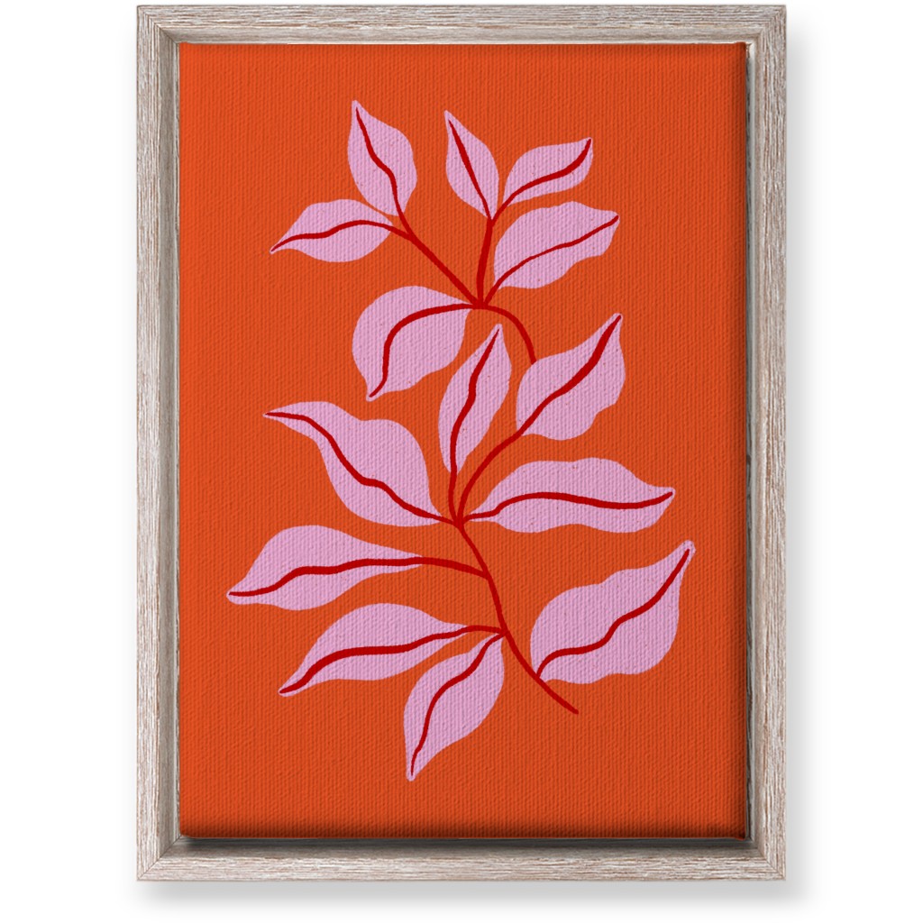 Leaf Dance - Red and Pink Wall Art, Rustic, Single piece, Canvas, 10x14, Red, Red