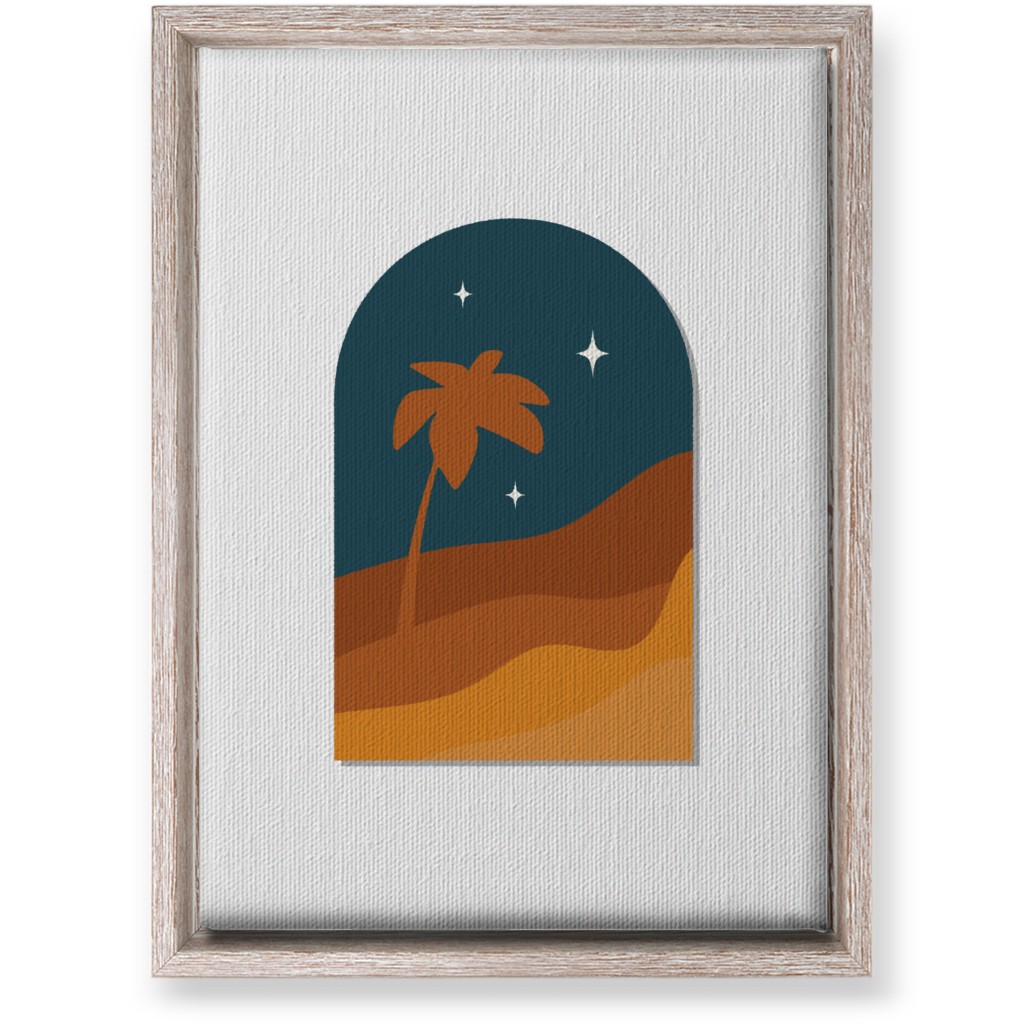 Abstract Landscape in Window With Tree Wall Art, Rustic, Single piece, Canvas, 10x14, Multicolor, Tawny