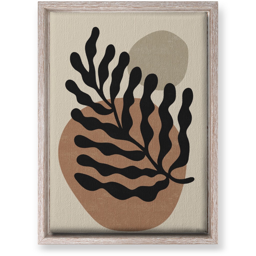 Abstract Leaf - Neutral Wall Art, Rustic, Single piece, Canvas, 10x14, Beige, Pearl