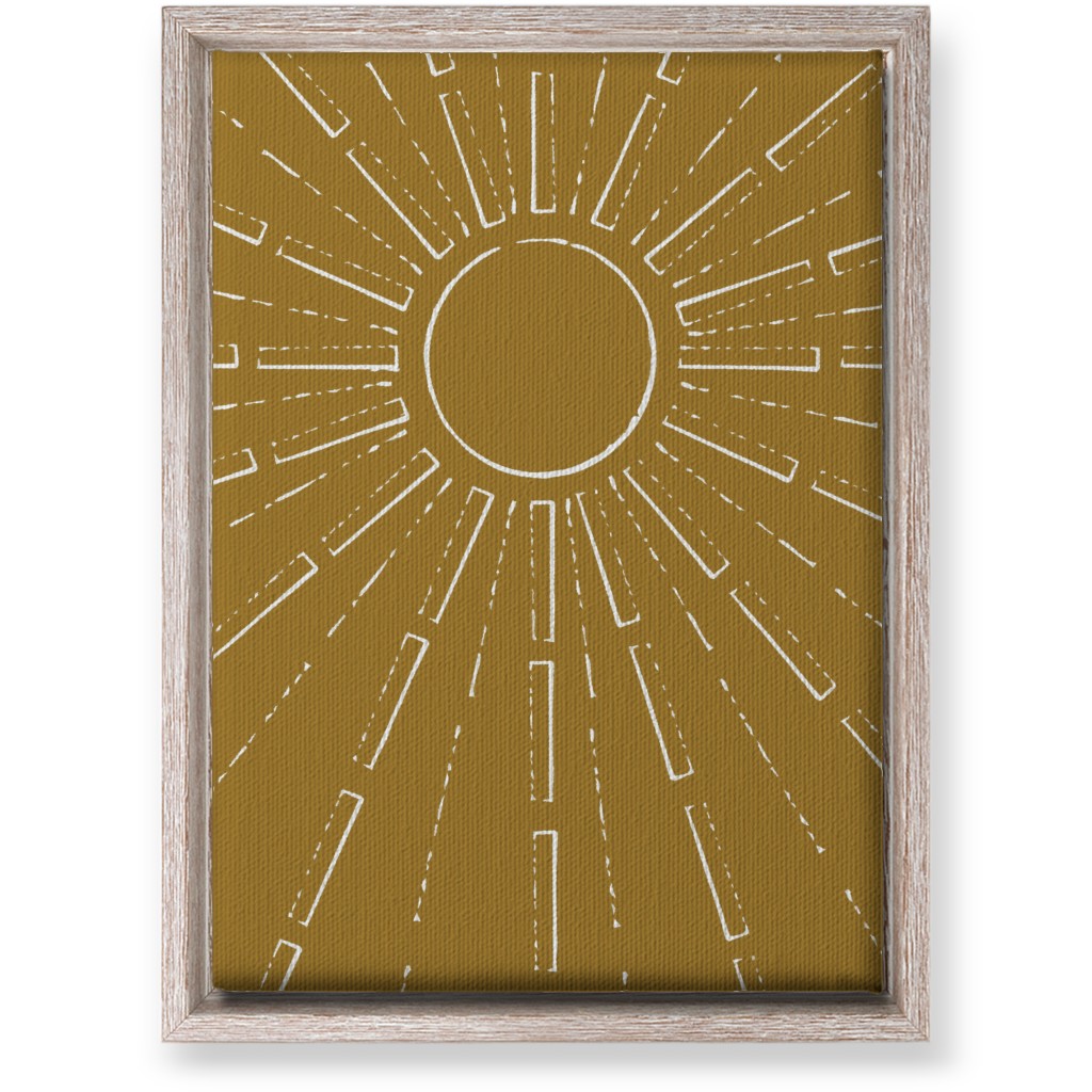 Midcentury Burst Wall Art, Rustic, Single piece, Canvas, 10x14, Yellow