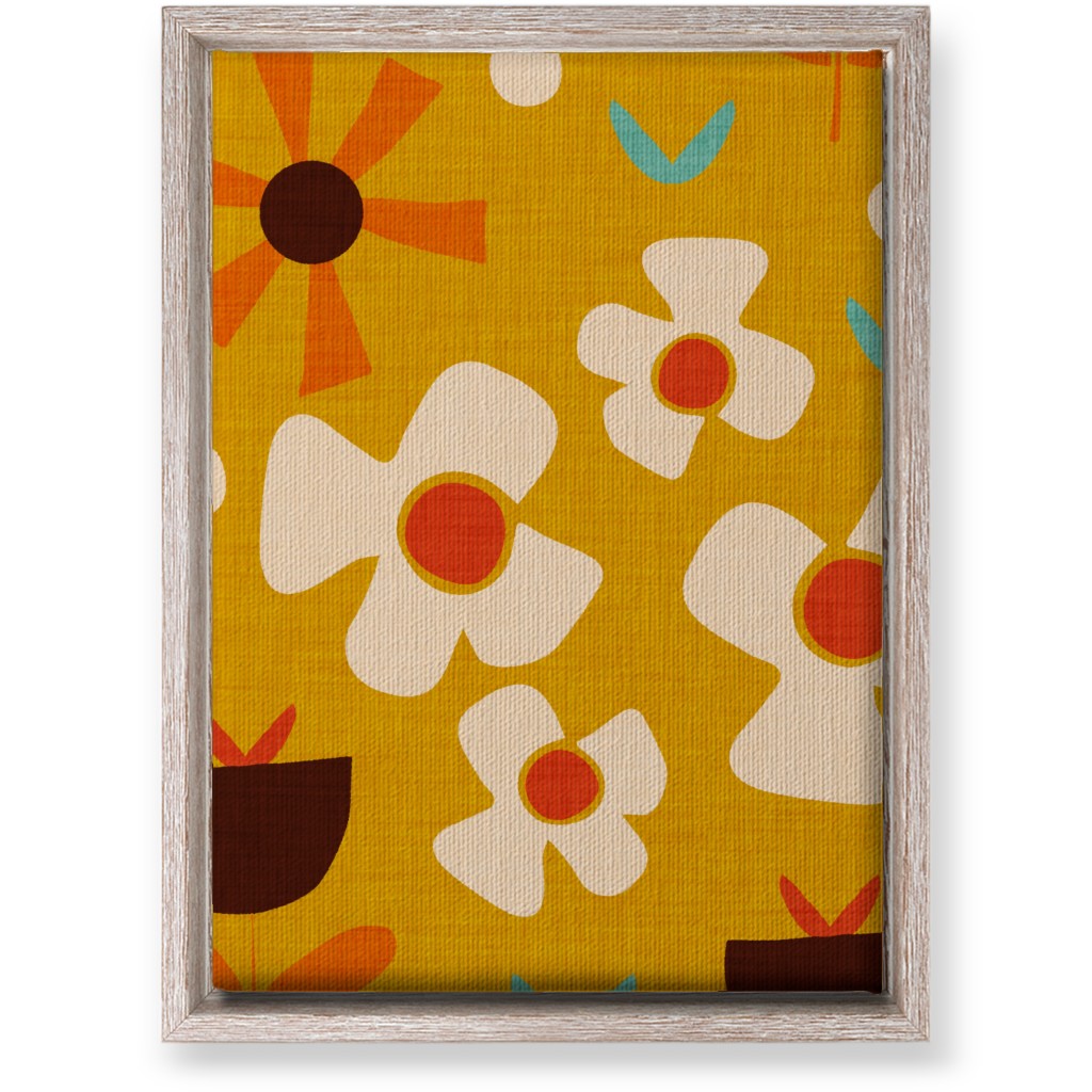Groovy Flowers Wall Art, Rustic, Single piece, Canvas, 10x14, Multicolor