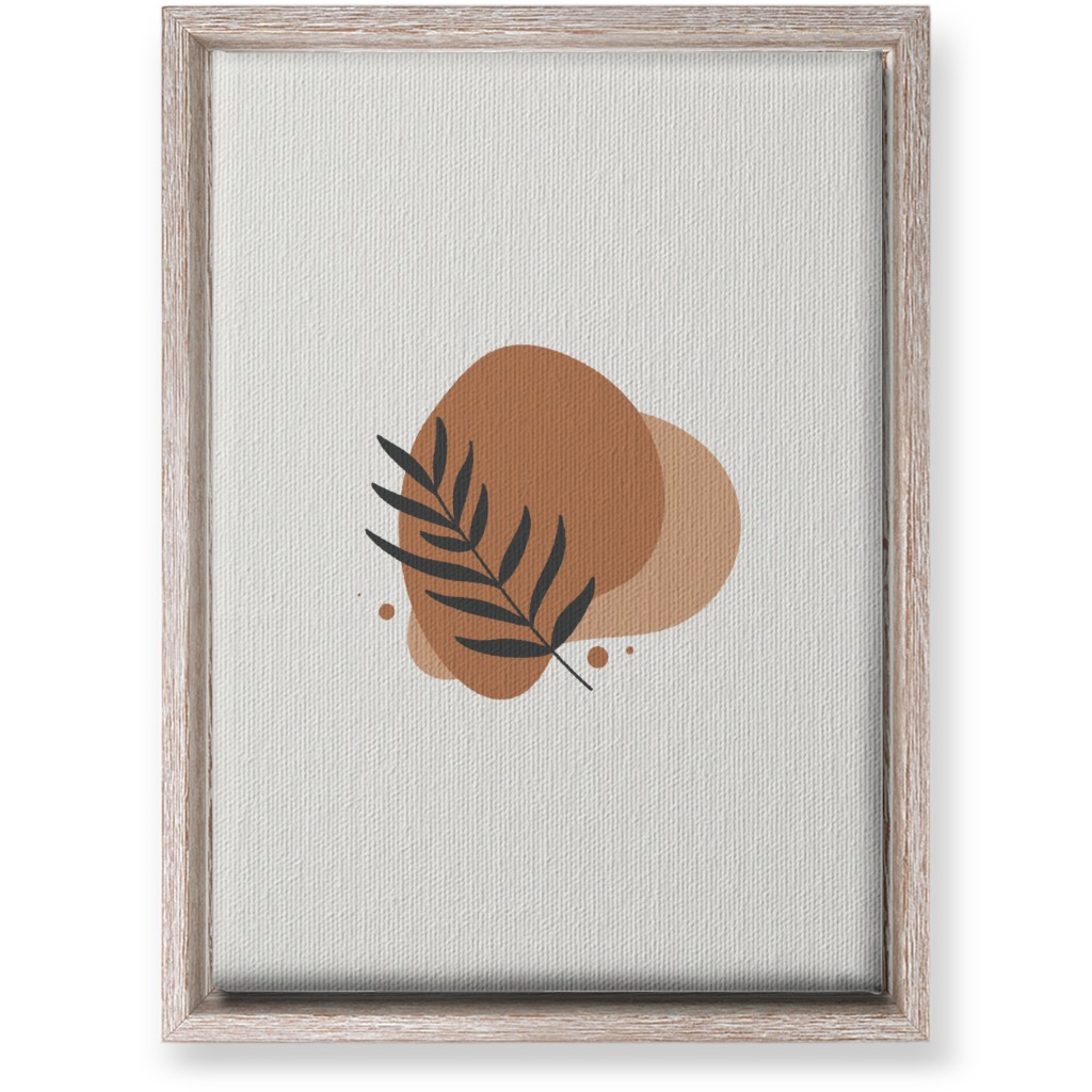 Shapes and Fern Leaf Vi Wall Art, Rustic, Single piece, Canvas, 10x14, Orange