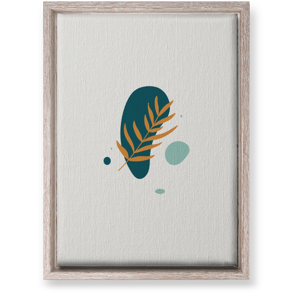 Shapes and Fern Leaf V Wall Art, Rustic, Single piece, Canvas, 10x14, Green