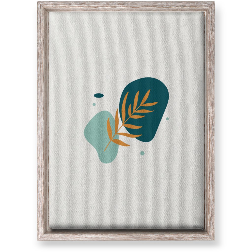Shapes and Fern Leaf Wall Art, Rustic, Single piece, Canvas, 10x14, Green, Ink Spot