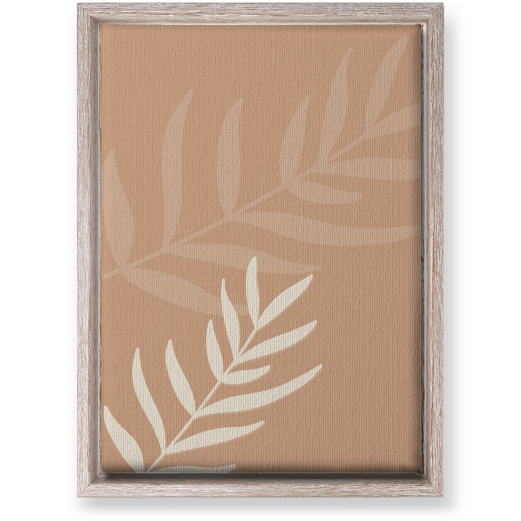 Fern Leaves in Neutral Earth Tones Wall Art, Rustic, Single piece, Canvas, 10x14, Orange, Tan