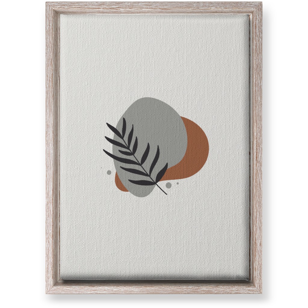 Shapes and Fern Leaf Vi Wall Art, Rustic, Single piece, Canvas, 10x14, Brown