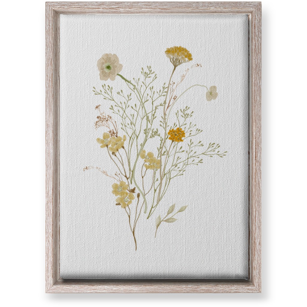 Picked Wildflowers - Yellow Wall Art, Rustic, Single piece, Canvas, 10x14, Yellow