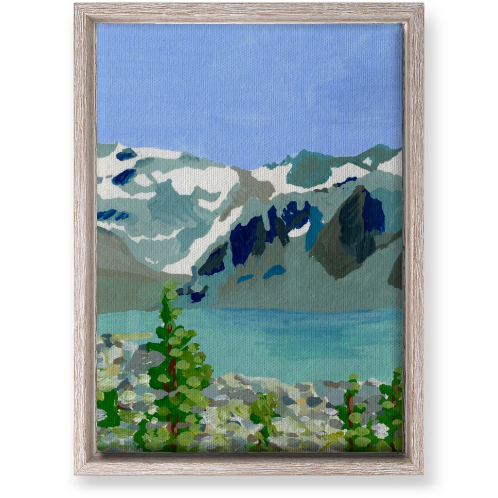 Wedgemount Lake Painting Wall Art, Rustic, Single piece, Canvas, 10x14, Blue