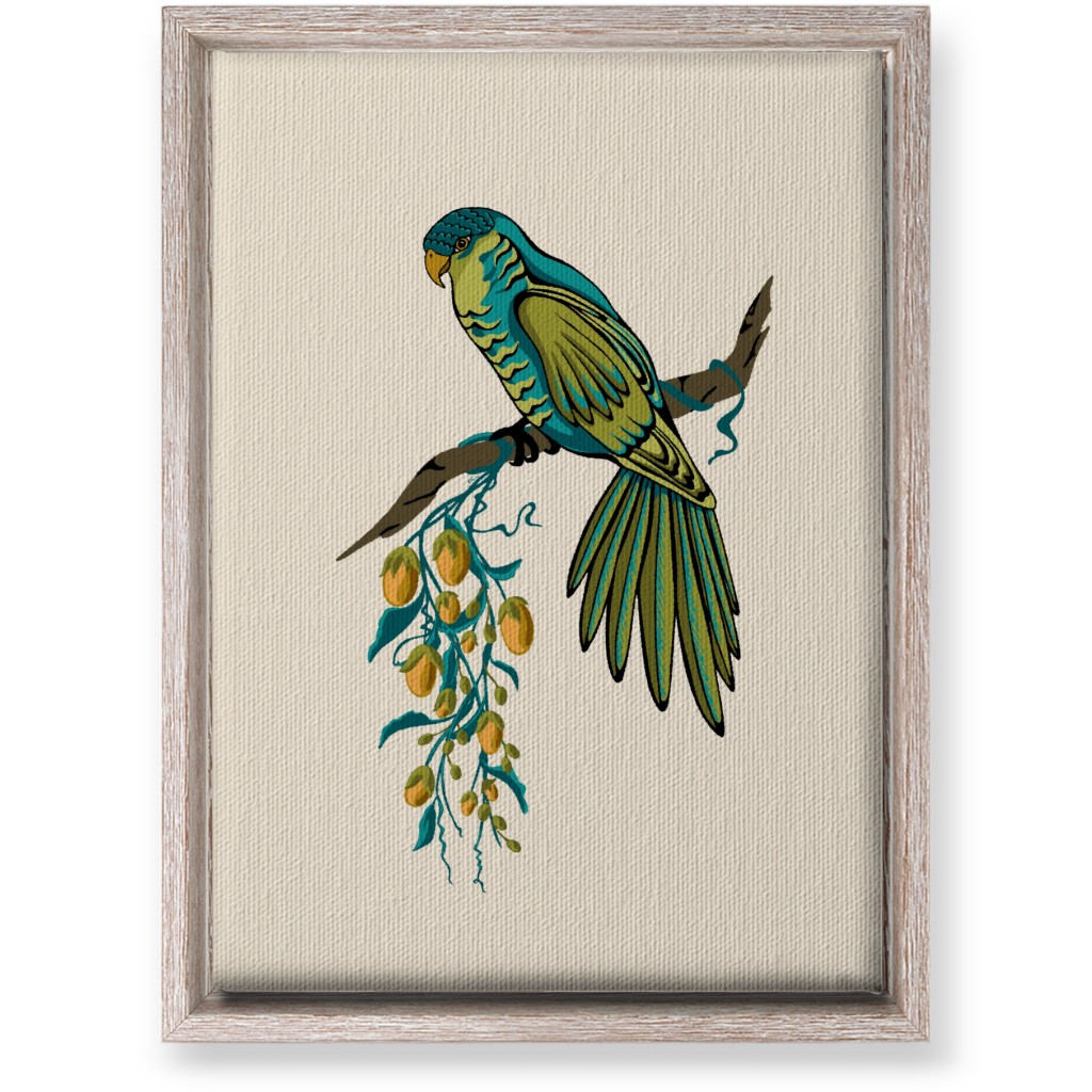 Bird Perched on Branch - Multi Wall Art, Rustic, Single piece, Canvas, 10x14, Beige, Pearl