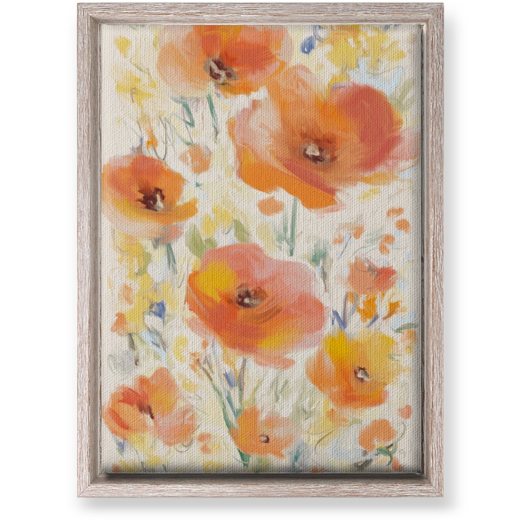 Field of Flowers - Orange Wall Art, Rustic, Single piece, Canvas, 10x14, Orange