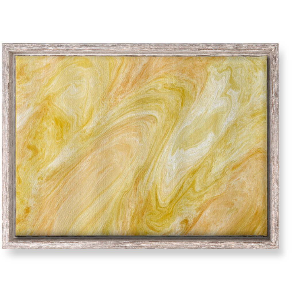 Abstract Acrylic Pour - Yellow Wall Art, Rustic, Single piece, Canvas, 10x14, Yellow