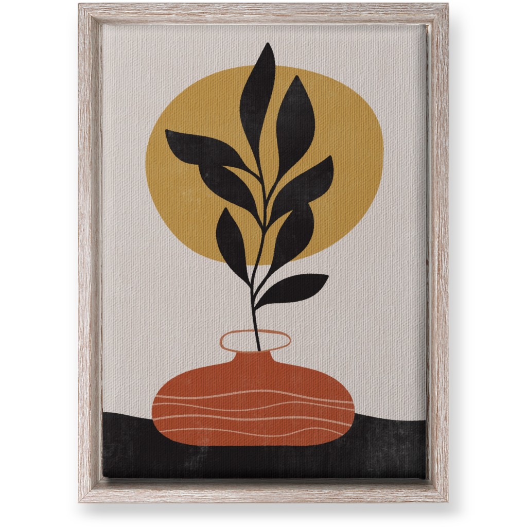 Earthen Vase - Terracotta Wall Art, Rustic, Single piece, Canvas, 10x14, Orange