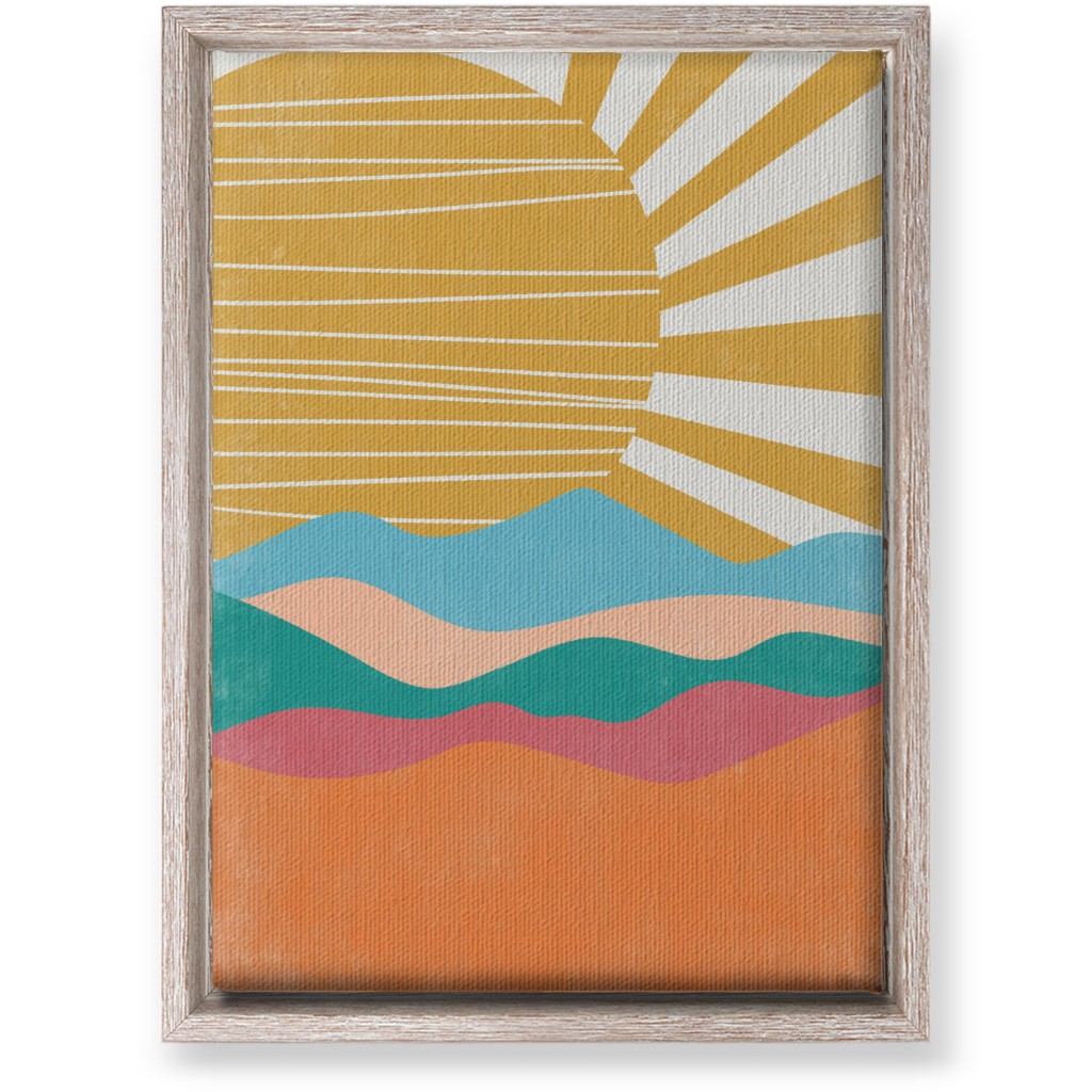 Flourish Abstract Sunrise - Multi Wall Art, Rustic, Single piece, Canvas, 10x14, Multicolor