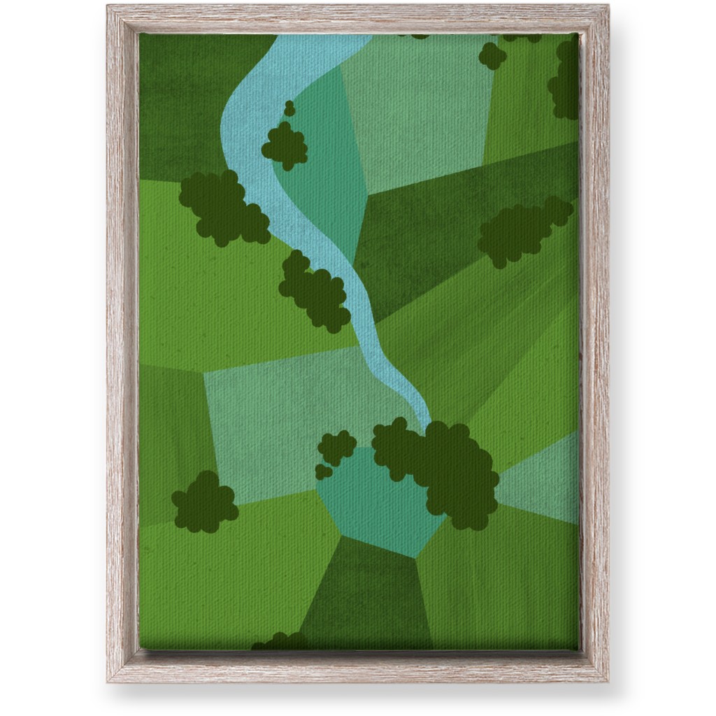 Patchwork Lands - Green Wall Art, Rustic, Single piece, Canvas, 10x14, Green