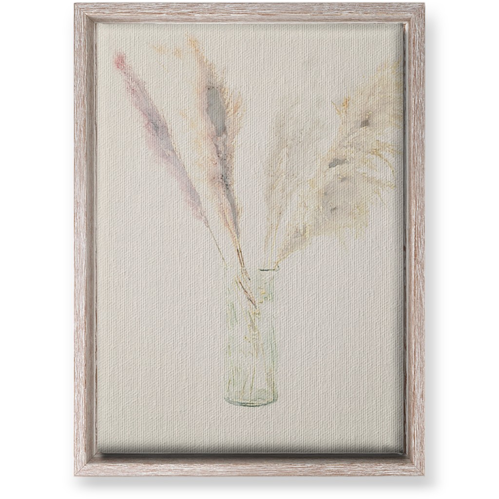 Pampas Grass Watercolor - Neutral Wall Art, Rustic, Single piece, Canvas, 10x14, Beige, Pearl