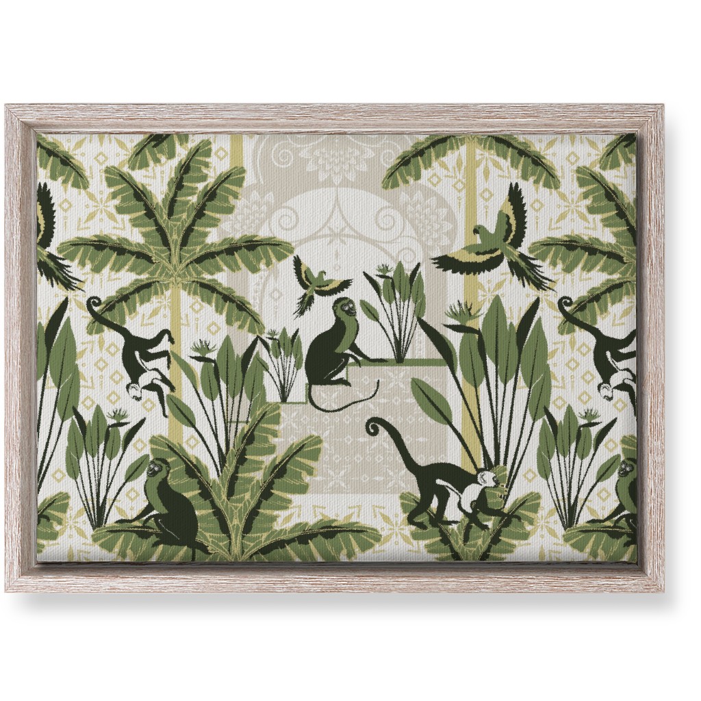 Exotic Tropical Garden Wall Art, Rustic, Single piece, Canvas, 10x14, Green, Spruce