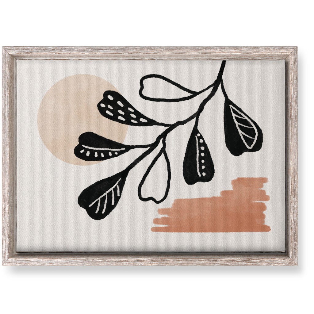 Moonlight and Leaves Wall Art, Rustic, Single piece, Canvas, 10x14, Beige