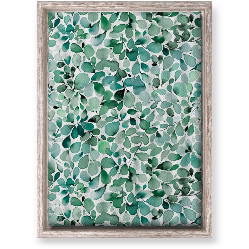 Little Leaves Eucalyptus Foliage - Green Wall Art, Rustic, Single piece, Canvas, 10x14, Green