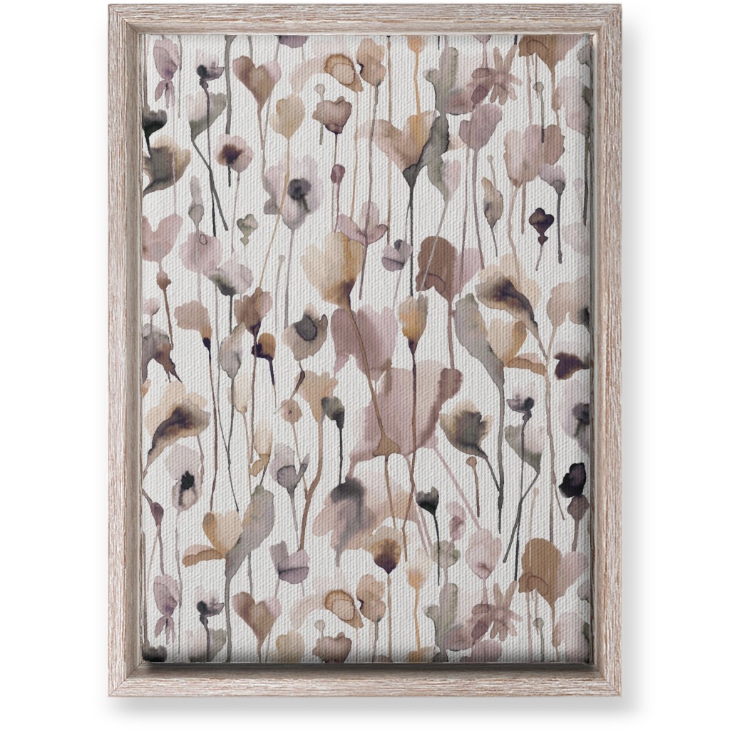 Watercolor Wild Rustic Flowers - Neutral Wall Art, Rustic, Single piece, Canvas, 10x14, Brown, Brown