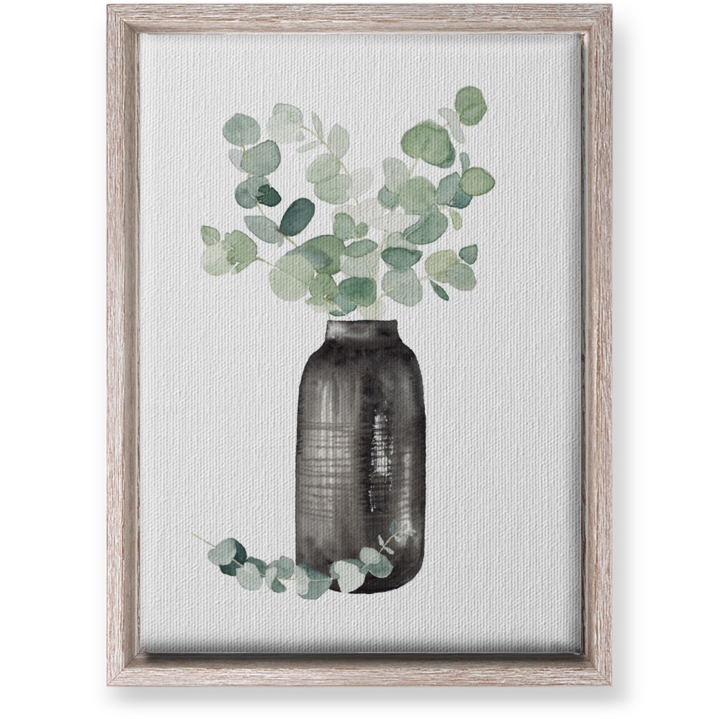 Eucalyptus in a Vase - Green Wall Art, Rustic, Single piece, Canvas, 10x14, Green, Classic Green