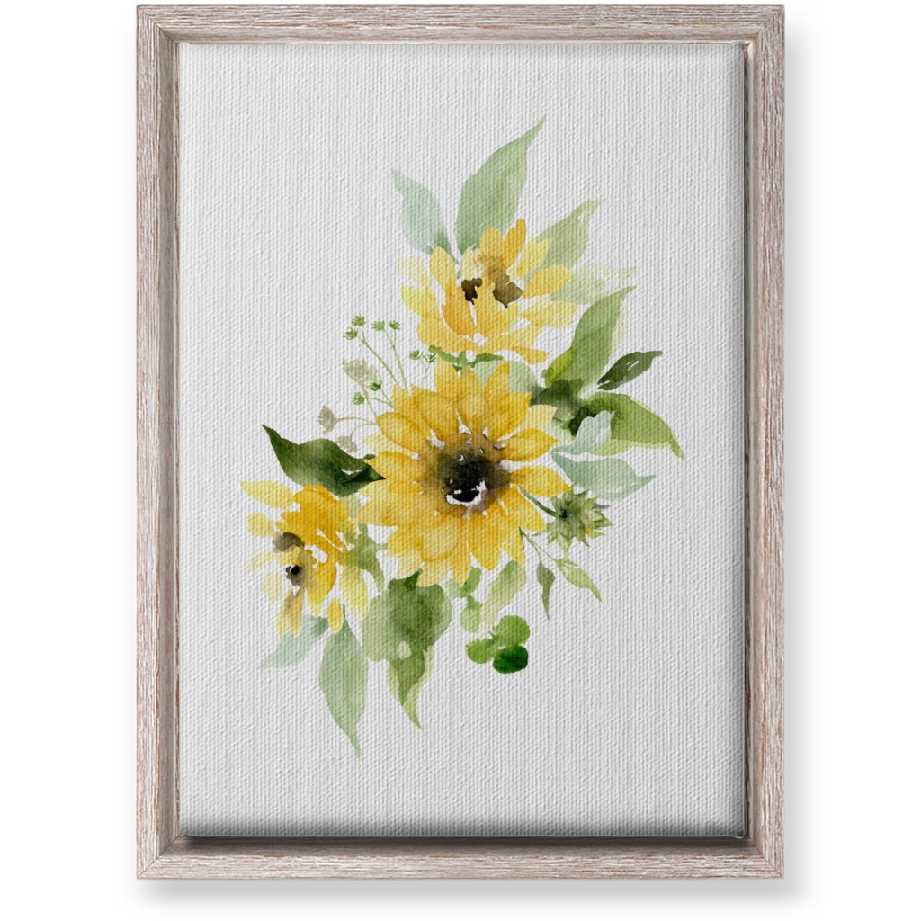 Sunflowers Watercolor - Yellow Wall Art, Rustic, Single piece, Canvas, 10x14, Yellow