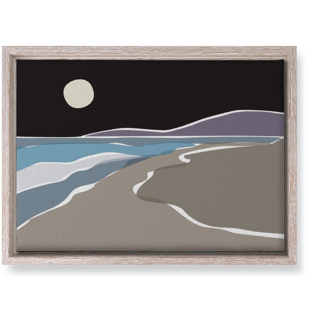 Beach Night Wall Art, Rustic, Single piece, Canvas, 10x14, Black, Asphalt