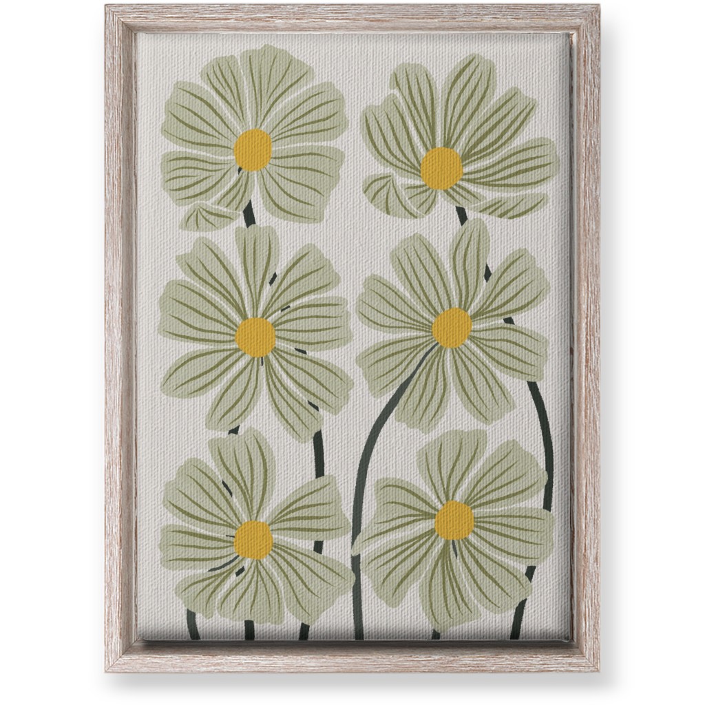 Botanical Cosmos Flowers Wall Art, Rustic, Single piece, Canvas, 10x14, Green, Pear