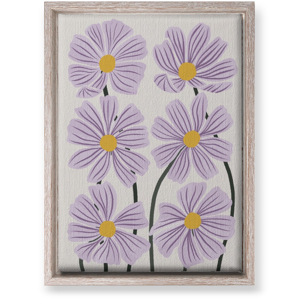 Botanical Cosmos Flowers Wall Art, Rustic, Single piece, Canvas, 10x14, Purple, Amethyst