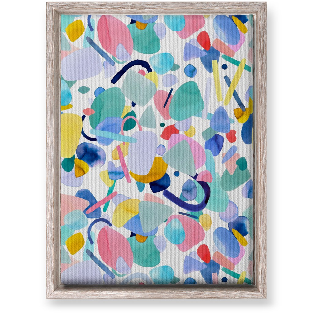 Abstract Geometric Shapes - Multi Wall Art, Rustic, Single piece, Canvas, 10x14, Multicolor