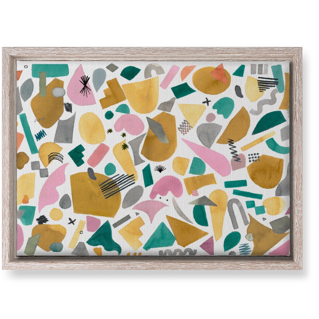 Abstract Geo Pieces - Pink Wall Art, Rustic, Single piece, Canvas, 10x14, Multicolor