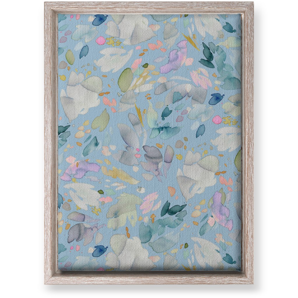 Abstract Petal Flowering Wall Art, Rustic, Single piece, Canvas, 10x14, Blue