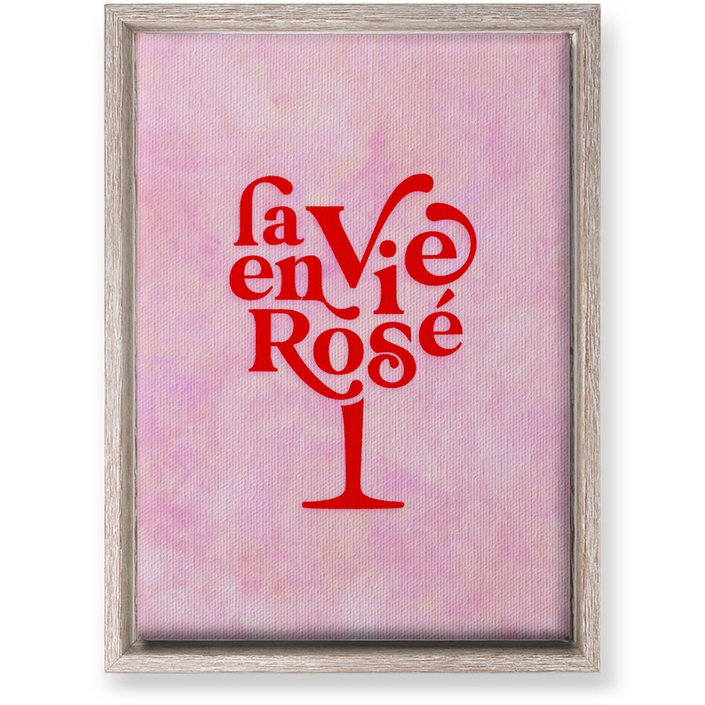 La Vie En Rose - Red and Pink Wall Art, Rustic, Single piece, Canvas, 10x14, Pink