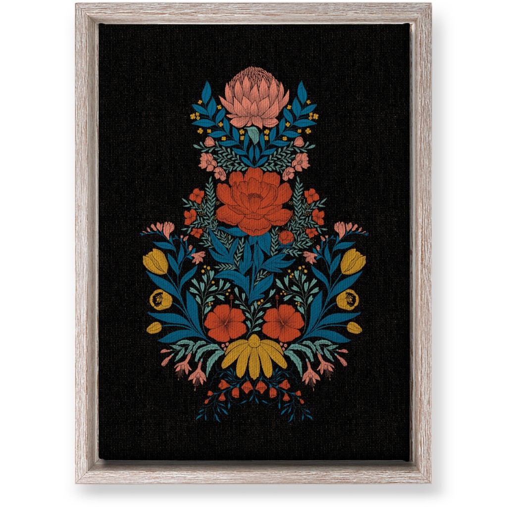 Garden Flower Wall Art, Rustic, Single piece, Canvas, 10x14, Multicolor, Coal