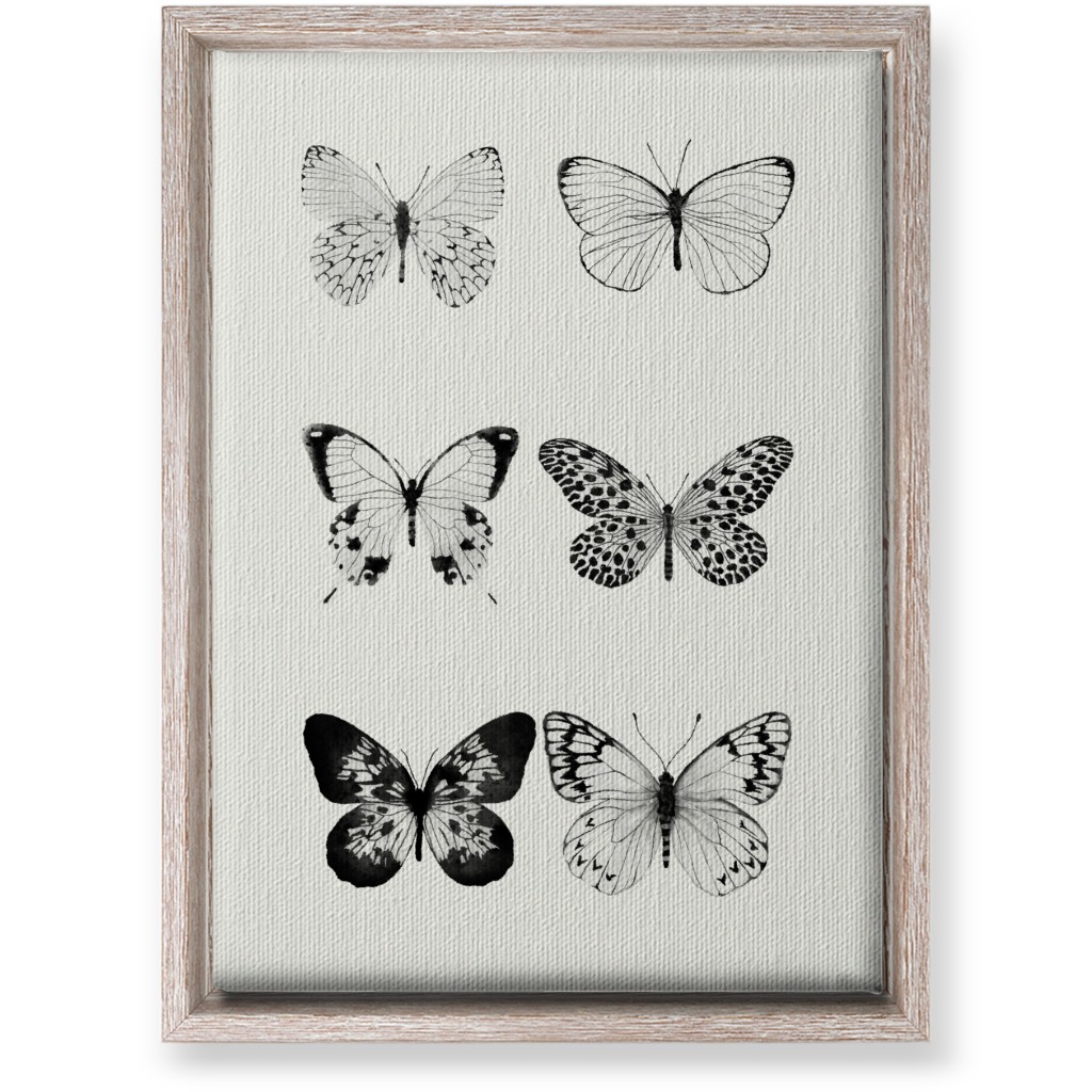 Butterflies Pairs Wall Art, Rustic, Single piece, Canvas, 10x14, Black